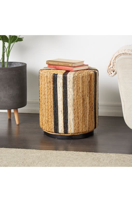 Shop Ginger Birch Studio Woven Banana Leaf Accent Table In Brown