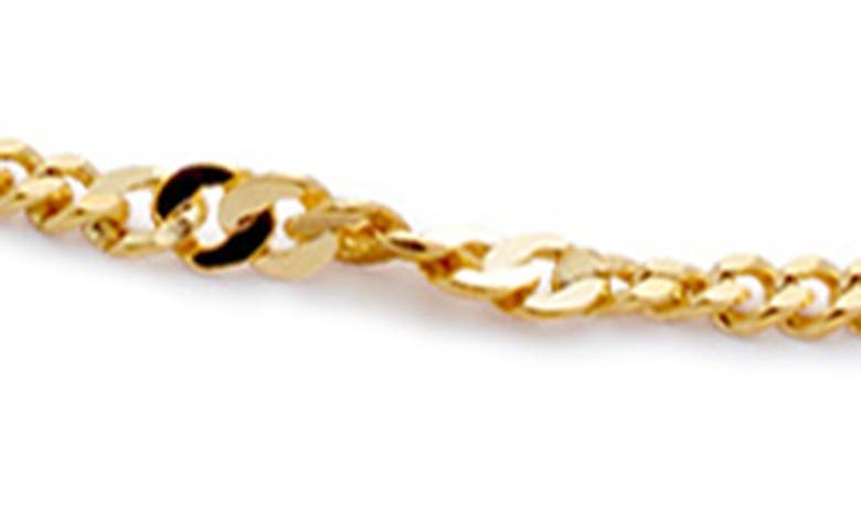 Monica Vinader Twisted Curb Link Station Chain Necklace In 18ct Gold Vermeil