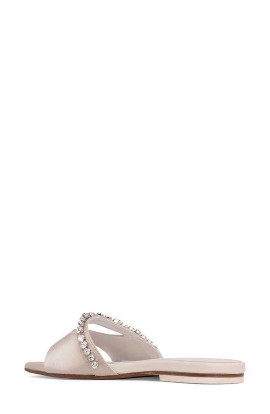 Beautiisoles Genna Crystal Slide Sandal In Sand Satin | ModeSens