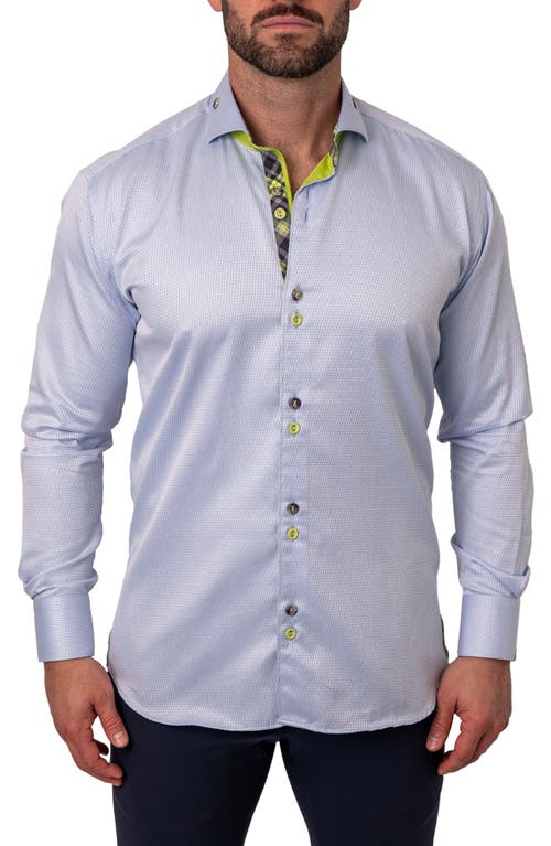Maceoo Einstein Repeated Blue Contemporary Fit Button-Up Shirt at Nordstrom,