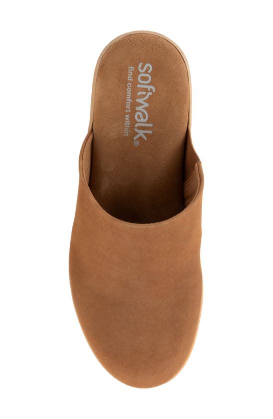 Softwalk Felida Platform Mule In Tan Nubuck