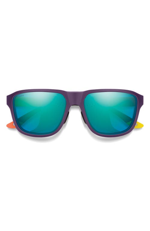 Embark 58mm ChromaPop Polarized Square Sunglasses in Purple /Cinder /Opal