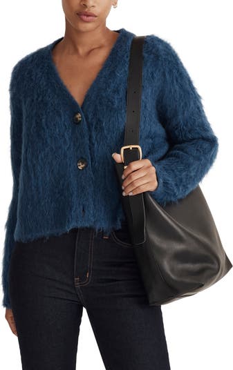 Brushed V-Neck Cardigan Sweater