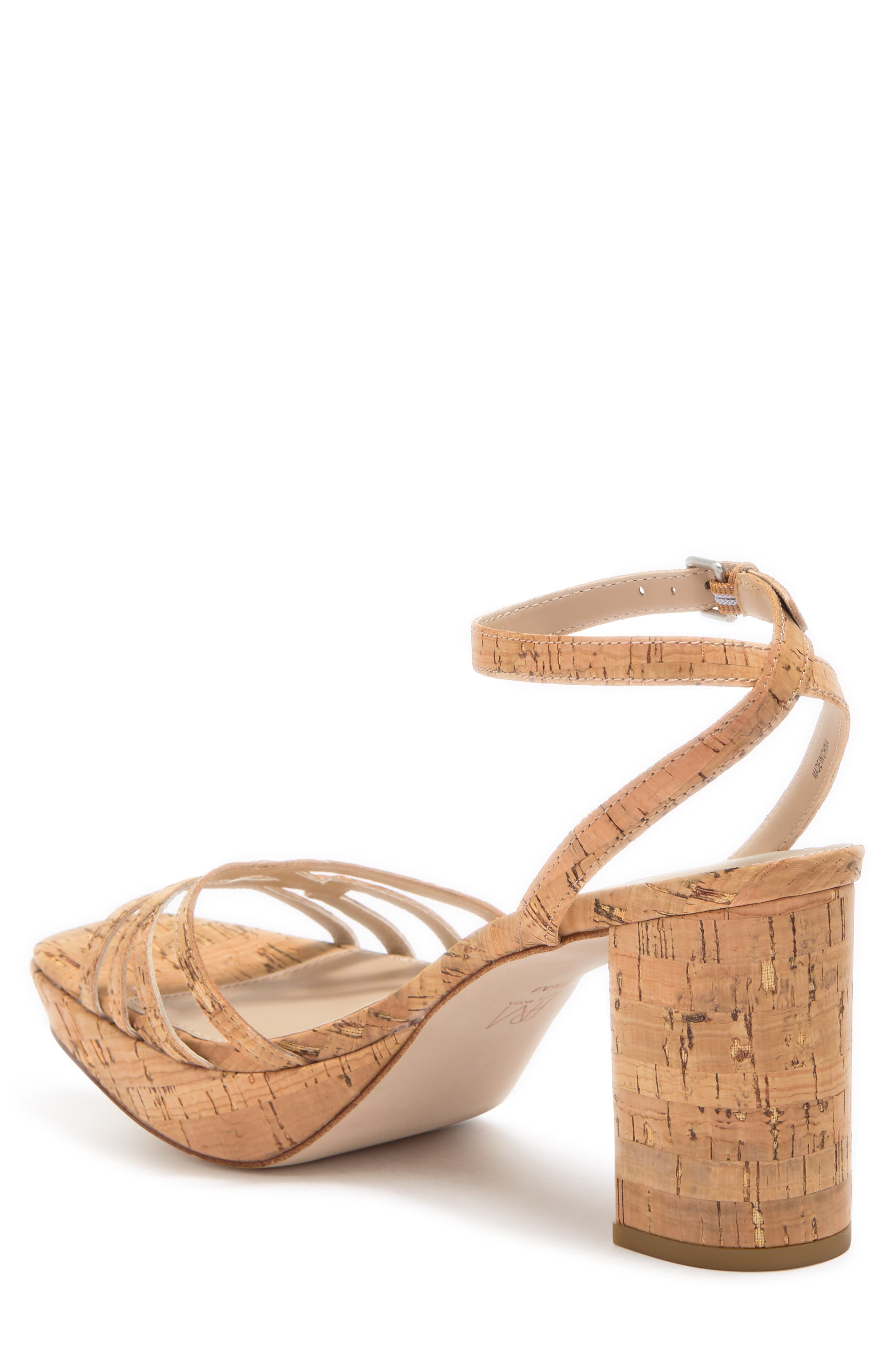 Pelle Moda Amy Cork Block Heel Sandal 
