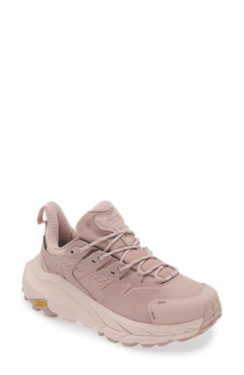 Hoka Gender Inclusive Kaha 2 Low Gtx Waterproof Hiking Shoe In Pale Mauve/peach Whip