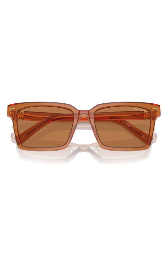 Miu Miu 55mm Rectangular Sunglasses In Brown