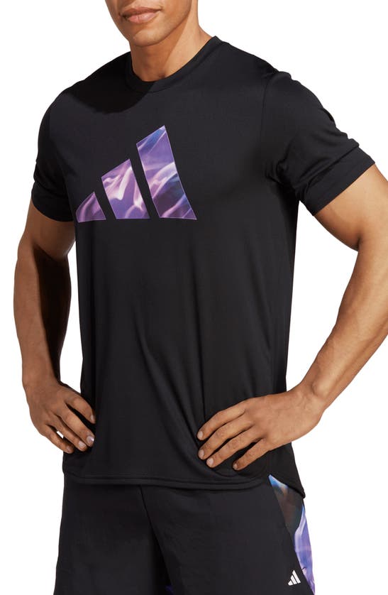 Adidas Originals Designed 4 Movement Intensity Training T-shirt In Black/ Preloved Fuchsia