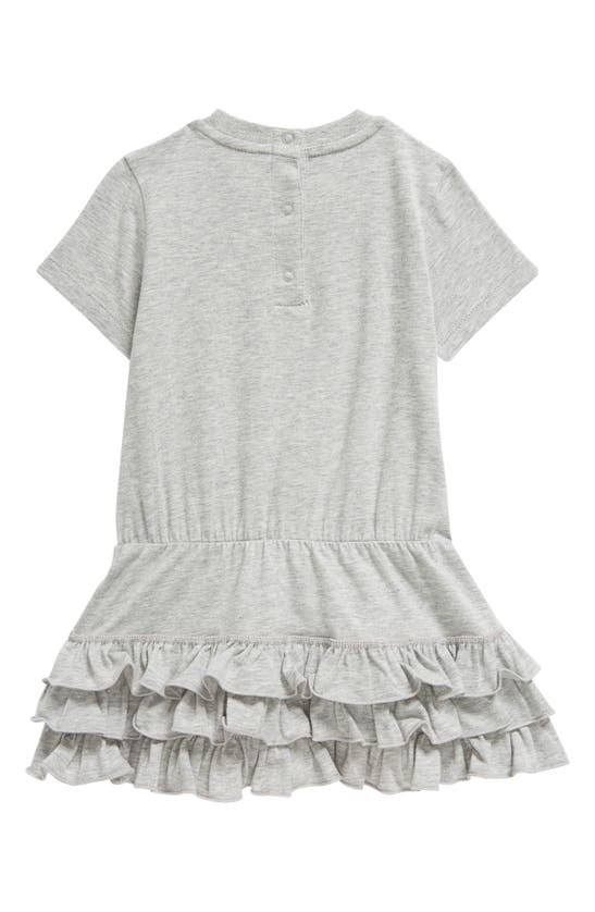 Shop Moncler Kids' Tiered Ruffle T-shirt Dress In Grey