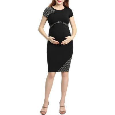 Kimi And Kai Gabby Colorblock Body-Con Maternity Dress, Black