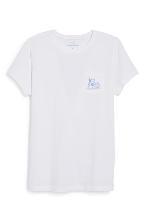 vineyard vines Women's Montauk Bike Pocket Graphic Tee in White Cap at Nordstrom, Size Large