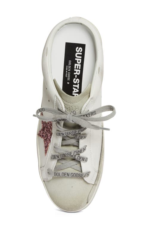 Golden Goose Super-star Sabot Mule Sneaker In White/pink