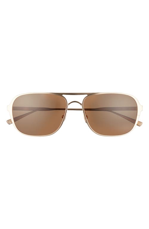 Yeager 60mm Polarized Aviator Sunglasses in Brushed Honey Gold/Brown
