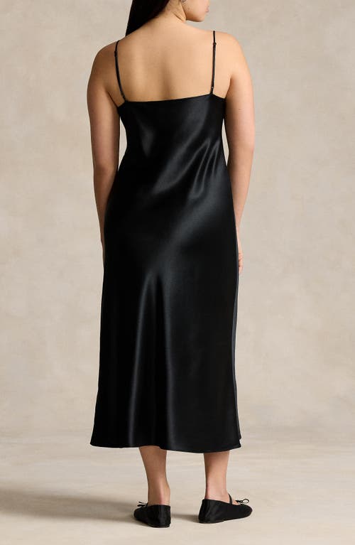 Shop Polo Ralph Lauren Silk Charmeuse Slipdress In Polo Black