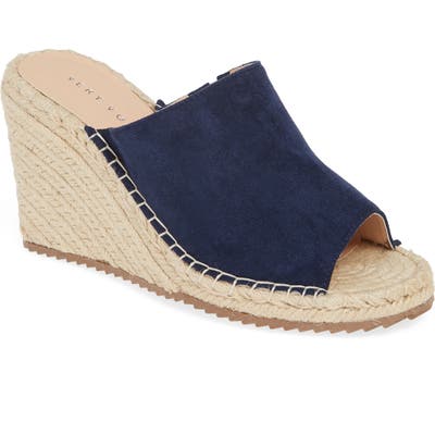 Very Volatile Mused Espadrille Wedge Slide Sandal, Blue