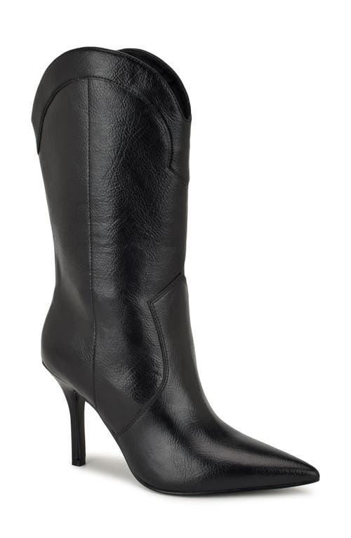 Nine West Grasy Western Boot In Blk01