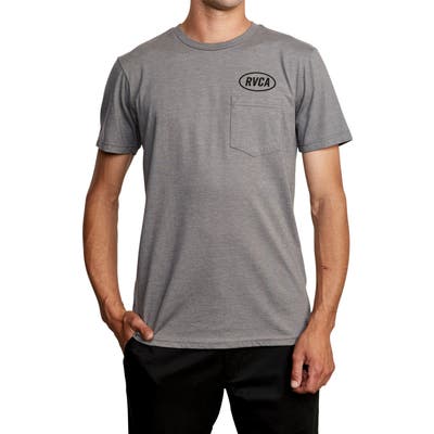 Rvca Labour Logo Pocket T-Shirt, Grey