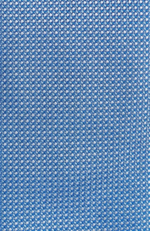 Shop Hugo Boss Boss Geometric Pattern Silk Tie In Open Blue