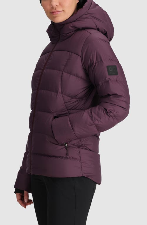 Shop Outdoor Research Coldfront Hooded 700 Fill Power Down Puffer Jacket In Amethyst