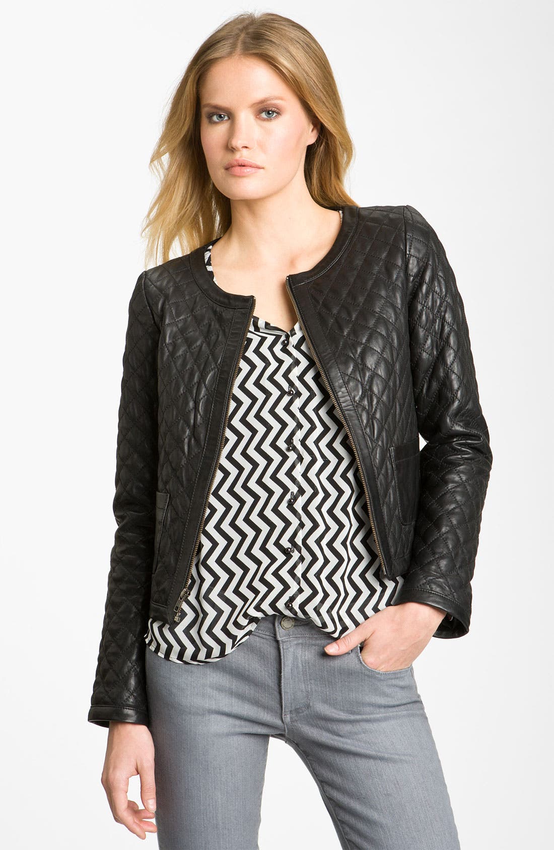 Hinge® Quilted Leather Jacket Nordstrom