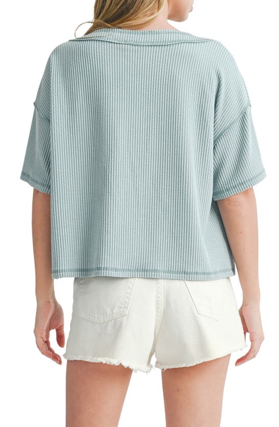 Shop Lush Ribbed V-neck Sweater In Sage
