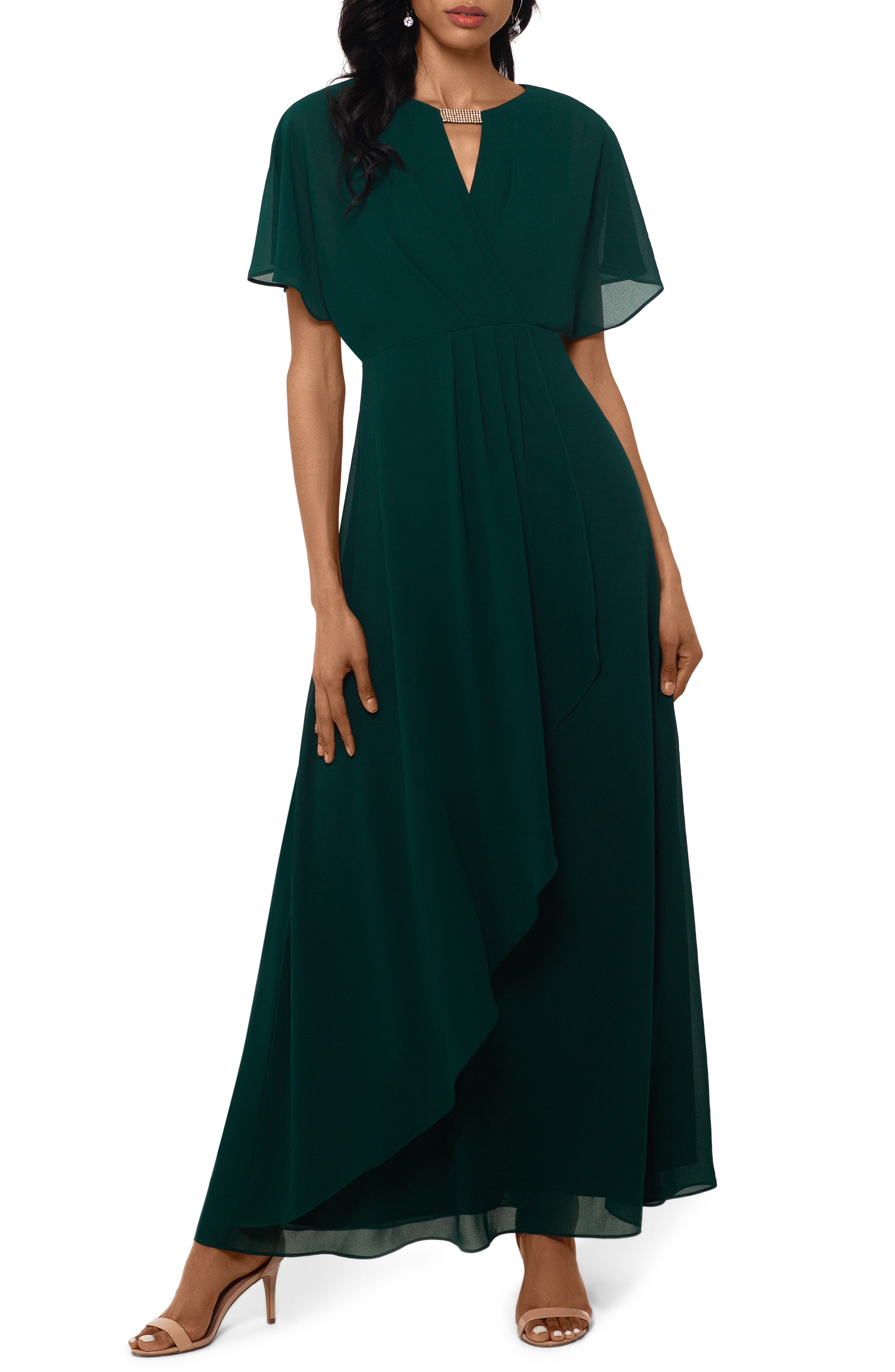 faux wrap gown