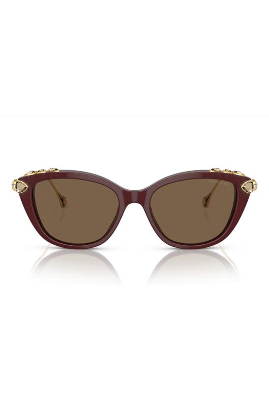 Swarovski 53mm Cat Eye Sunglasses In Dark Brown