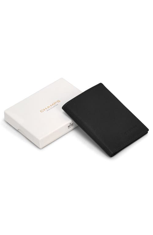 Shop Champs Onyx Leather Rfid Vertical Slim Wallet In Black