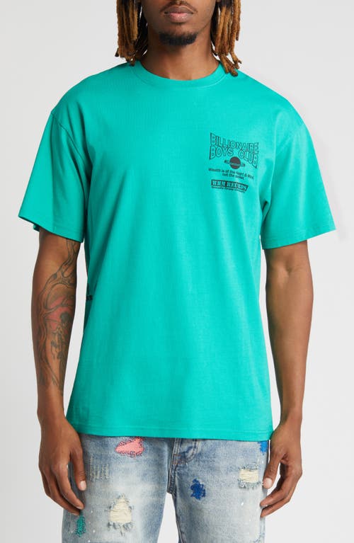 Shop Billionaire Boys Club Whim Records Cotton Graphic T-shirt In Sea Green