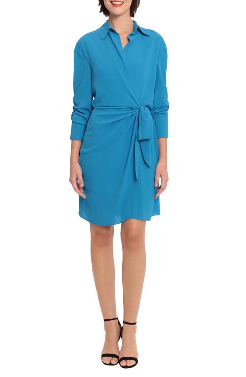 DONNA MORGAN FOR MAGGY Long Sleeve Wrap Shirtdress in Brillant B