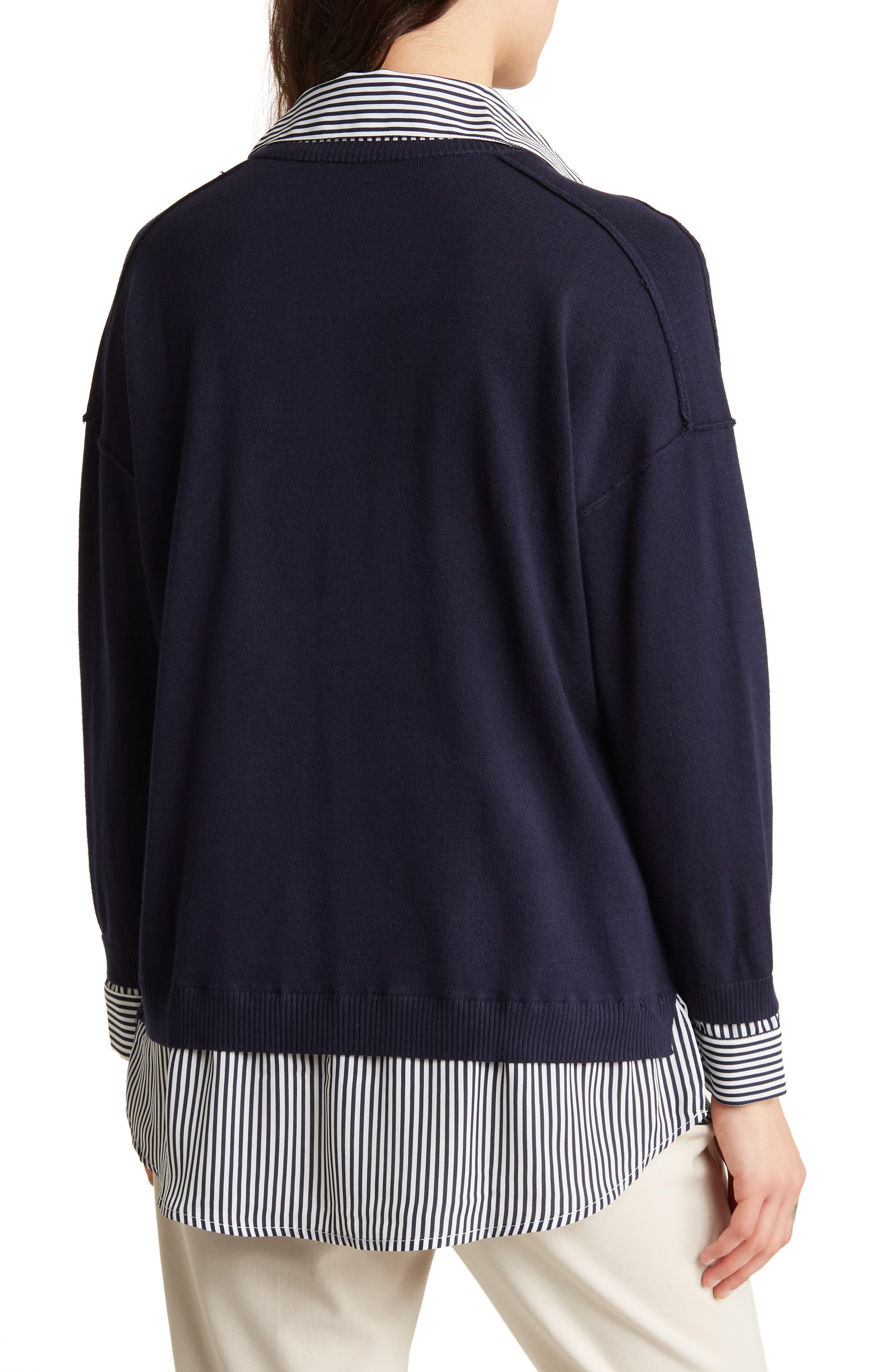 Adrianna Papell Women's Funnel Neck Sweater - Eleg Pullover With Sheer Sleeves & Pleated Detail
