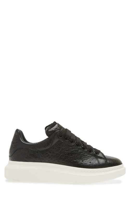 Shop Alexander Mcqueen Grainy Leather Oversize Sneaker In Black