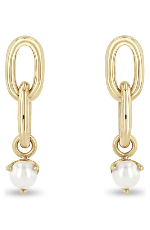 Zoë Chicco Cultured Pearl Drop Earrings In 14k Yellow Gold