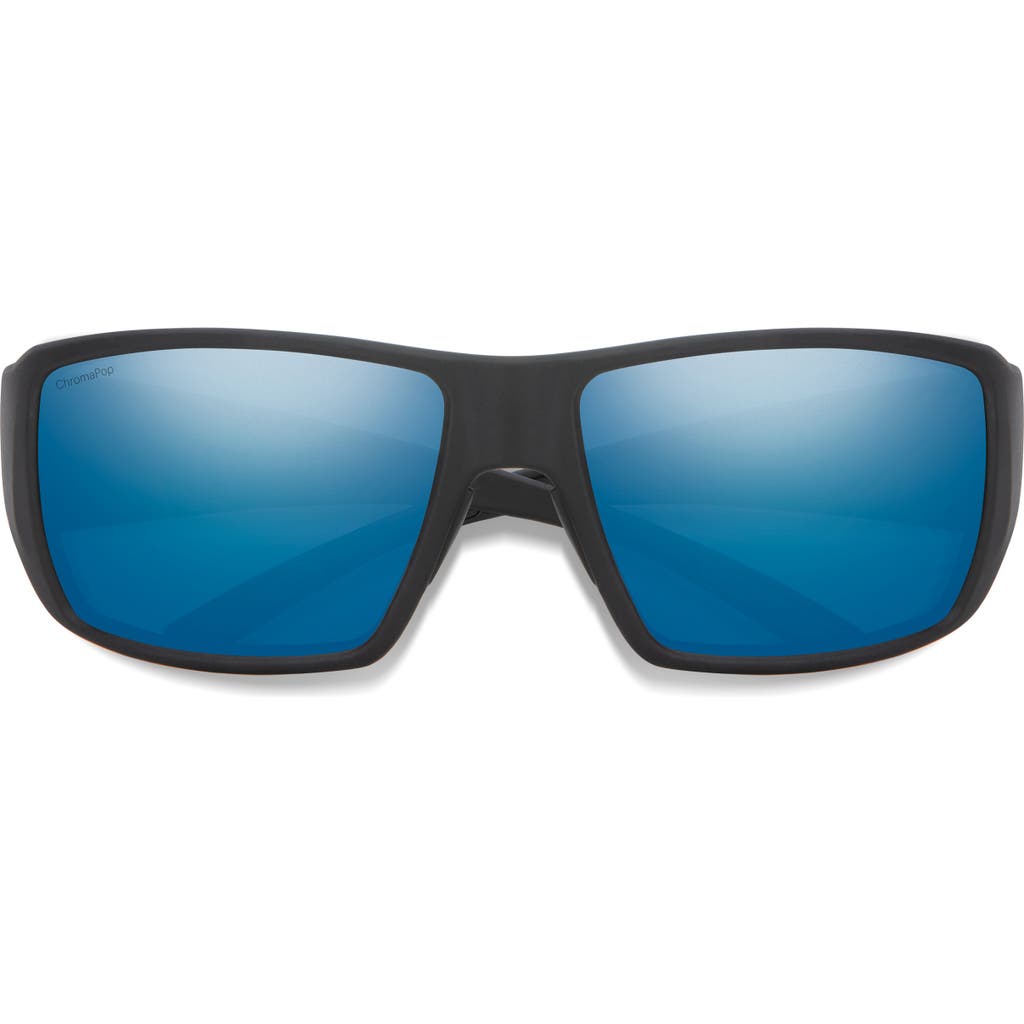 Smith Guides 62mm Chromapop™ Polarized Oversize Wraparound Sunglasses In Blue