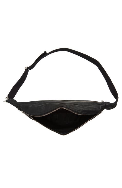 Rick Owens Geo Leather Belt Bag In Black