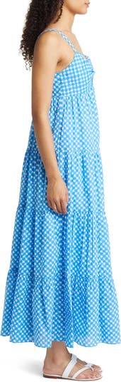 Lilly Pulitzer NWT Shylee Maxi Dress Boca Blue Double Checking
