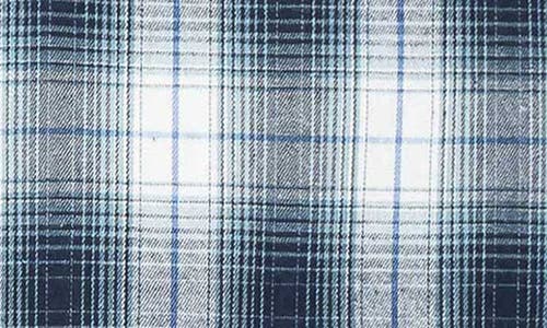 L I V D Zoe Plaid Long Sleeve Off The Shoulder Maxi Dress In Navy