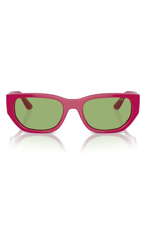 Vogue 53mm Rectangular Sunglasses In Fuchsia/light Green