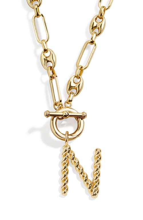 Twist Initial Necklace in Gold-N