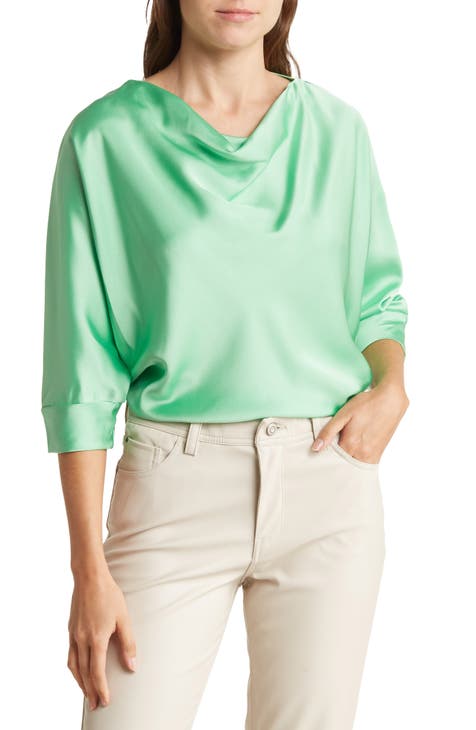 Cowl Neck Satin Blouse