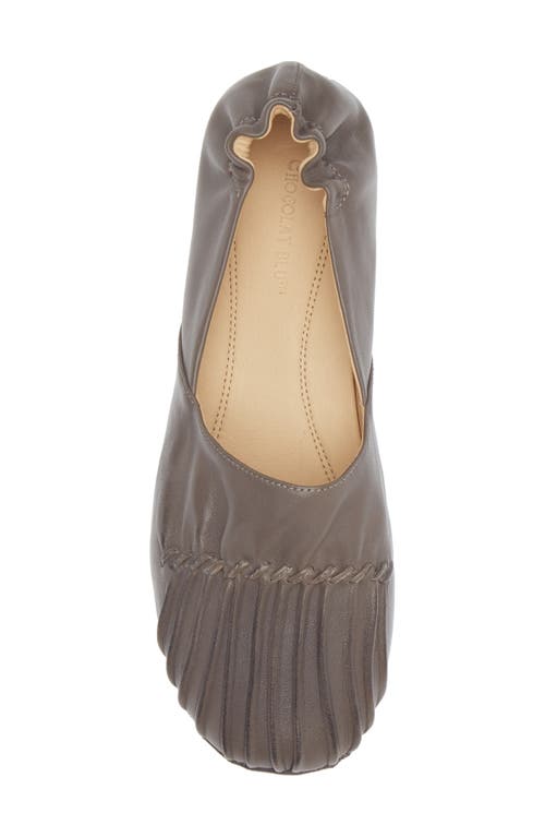 Shop Chocolat Blu Cam Flat In Grey Leather