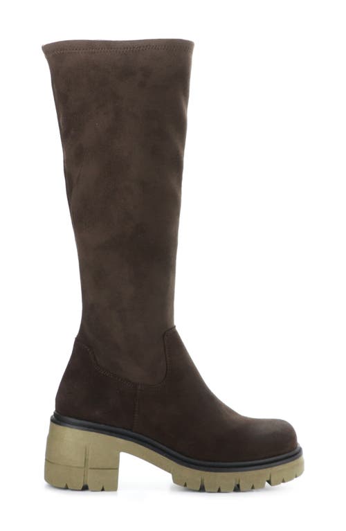 Bos. & Co. Brenna Waterproof Platform Knee High Boot In Dark Brown/brown/khaki