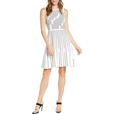 Petite Harper Rose Fit & Flare Sweater Minidress, Ivory
