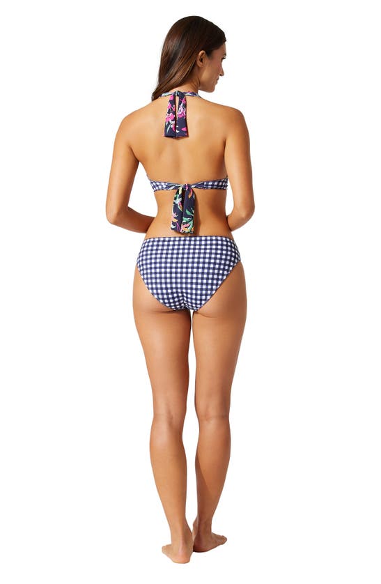 Shop Tommy Bahama Summer Floral Reversible Halter Bikini Top In Mare Navy Rev