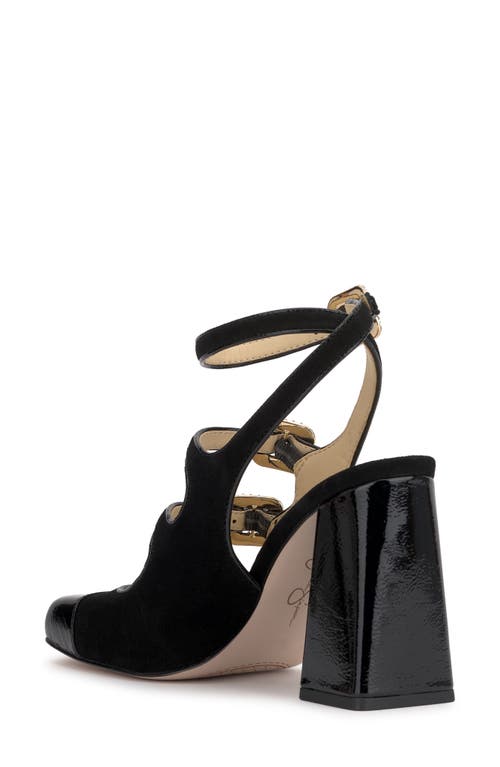 Jessica Simpson Lymen Ankle Strap Cap Toe Pump In Black