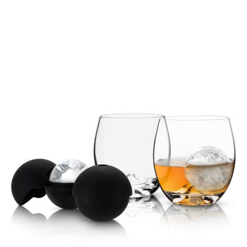 Shop Viski Glacier 4-piece Ice Sphere Mold And Tumbler Set In Clear