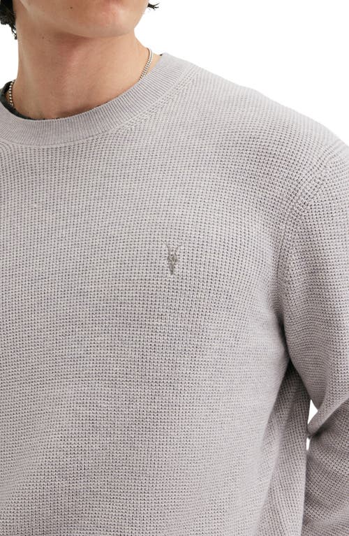 Allsaints Mode Merino Crew Neck Ramskull Sweater In Cool Grey