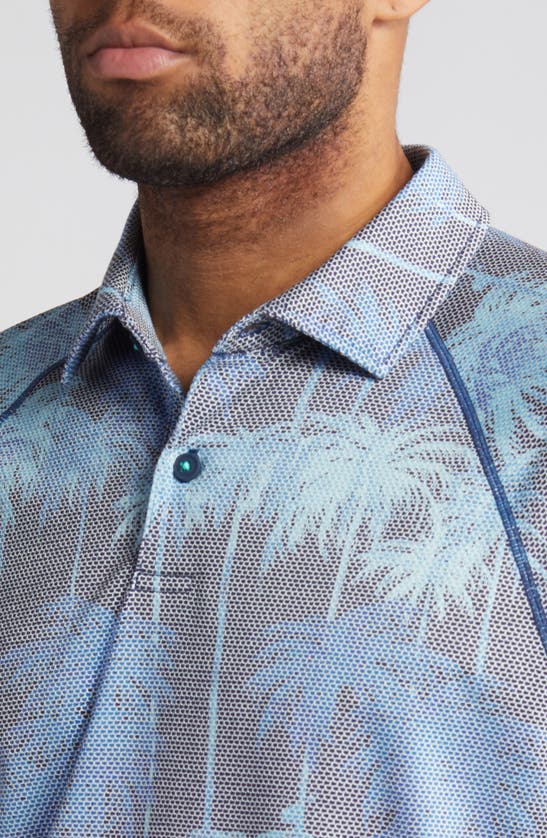 Shop Tommy Bahama Villa Cabana Palm Tree Print Polo In Island Navy