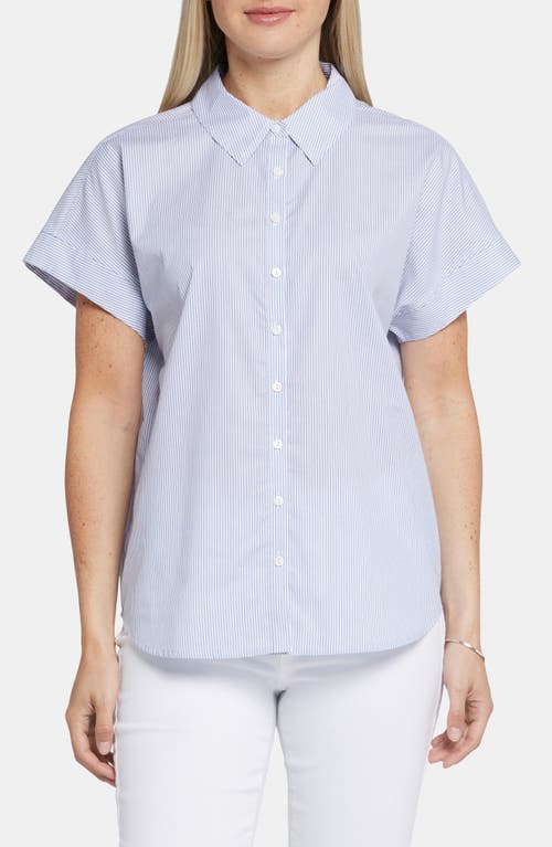 Maya Stripe Short Sleeve Button-Up Shirt in Blue Stripe