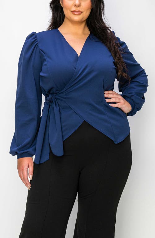 Shop L I V D Yelena Wrap Top In Navy