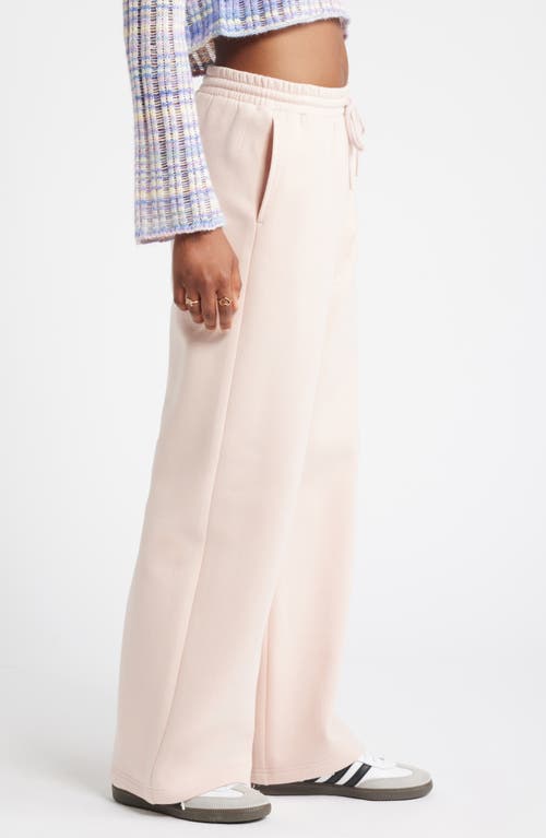 Shop Bp. Wide Leg Fleece Pants In Pink Sepia